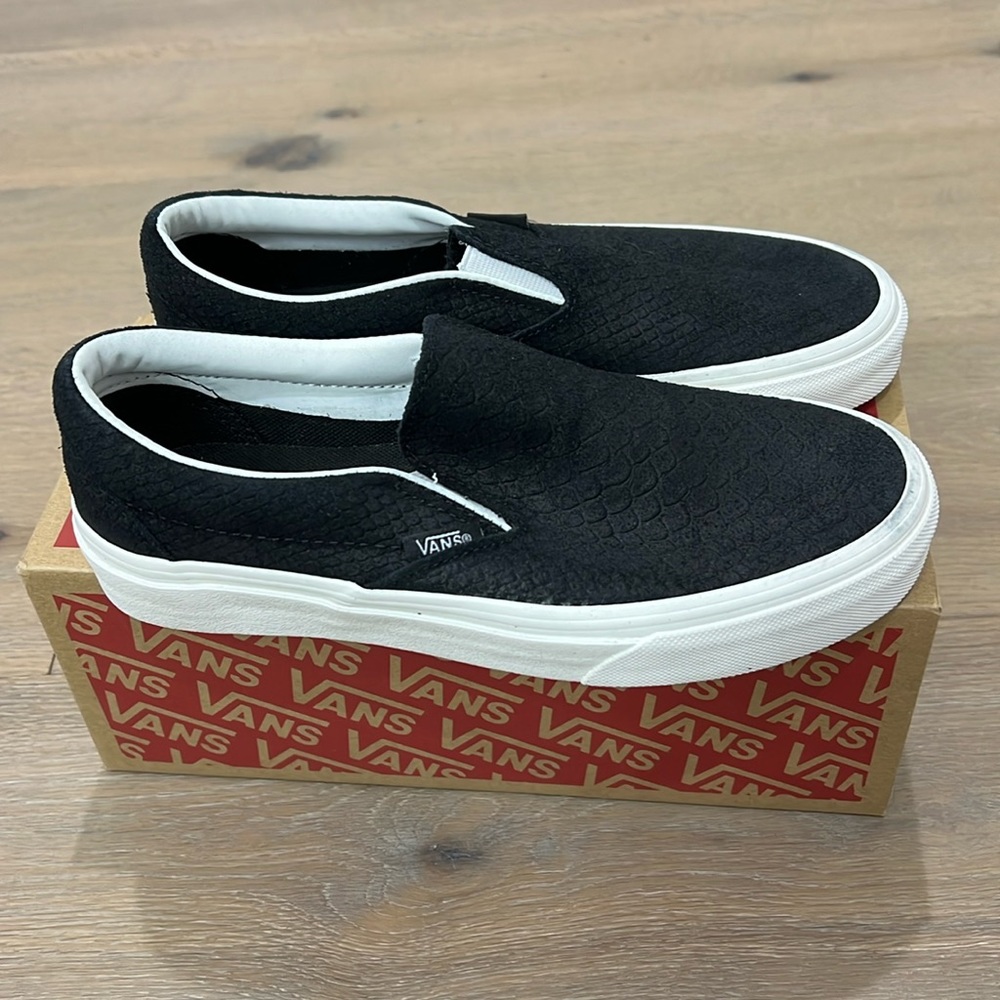Brand new in box black snake Vans Classic Slip-on shoes